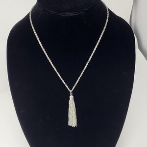 Silver Tone Tassel Necklace
